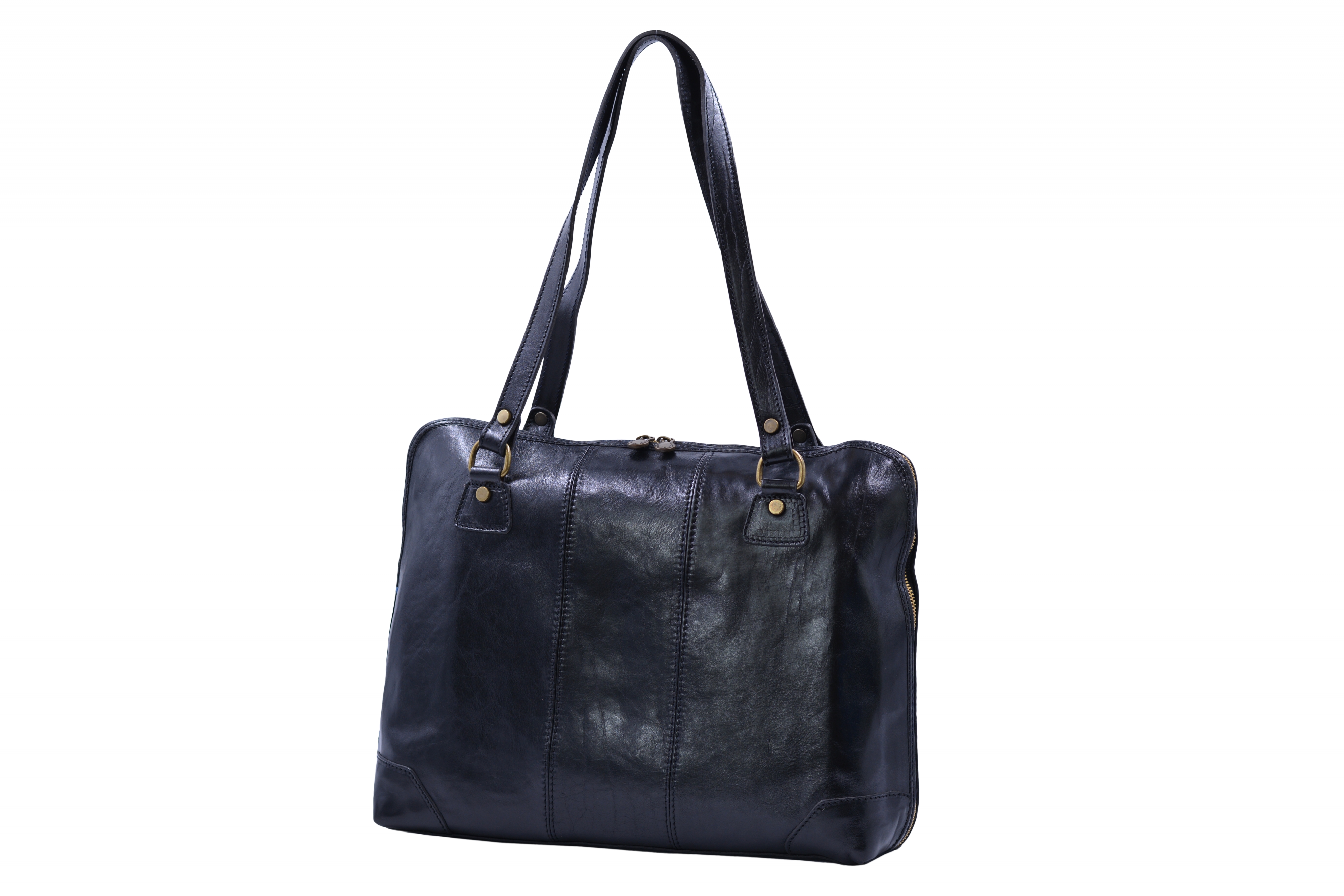 Dámská kožená taška A4 Černá, 41 x 12 x 32 (XT00-V2126G-09TAM)