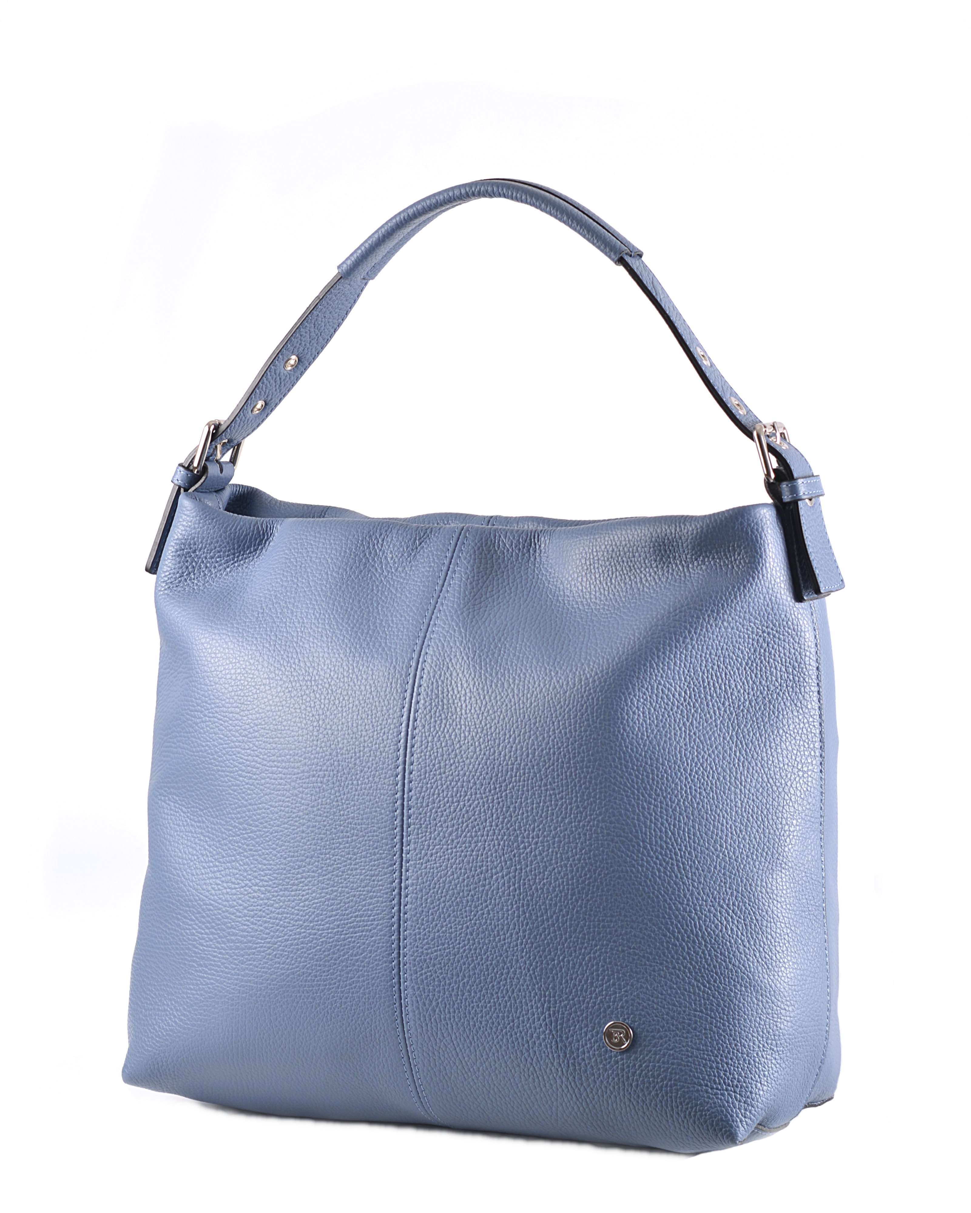 BRIGHT Dámská kožená kabelka přes rameno A4 Modrošedá, 30 x 12 x 23 (BR19-ANP8080-71DOL)