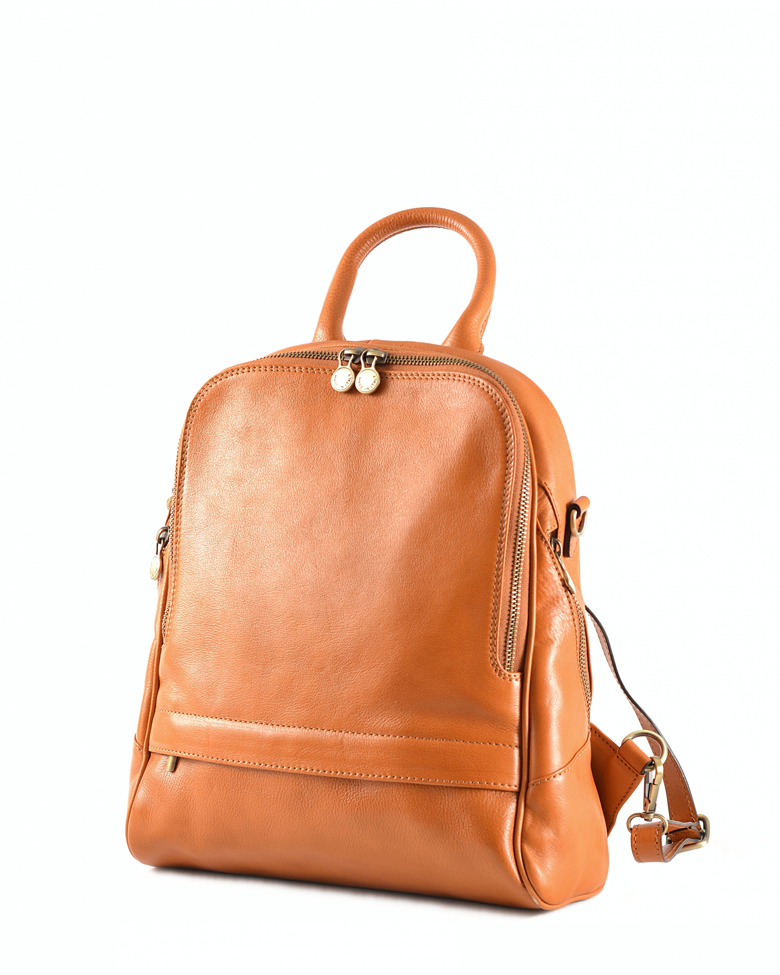 Klasický dámský kabelko-batoh kožený rezavý, 29 x 11 x 33 (6516-13)