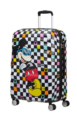 Levně AT Dětský kufr Wavebreaker Disney Spinner 67/26 Mickey Check, 47 x 26 x 67 (85670/A080)