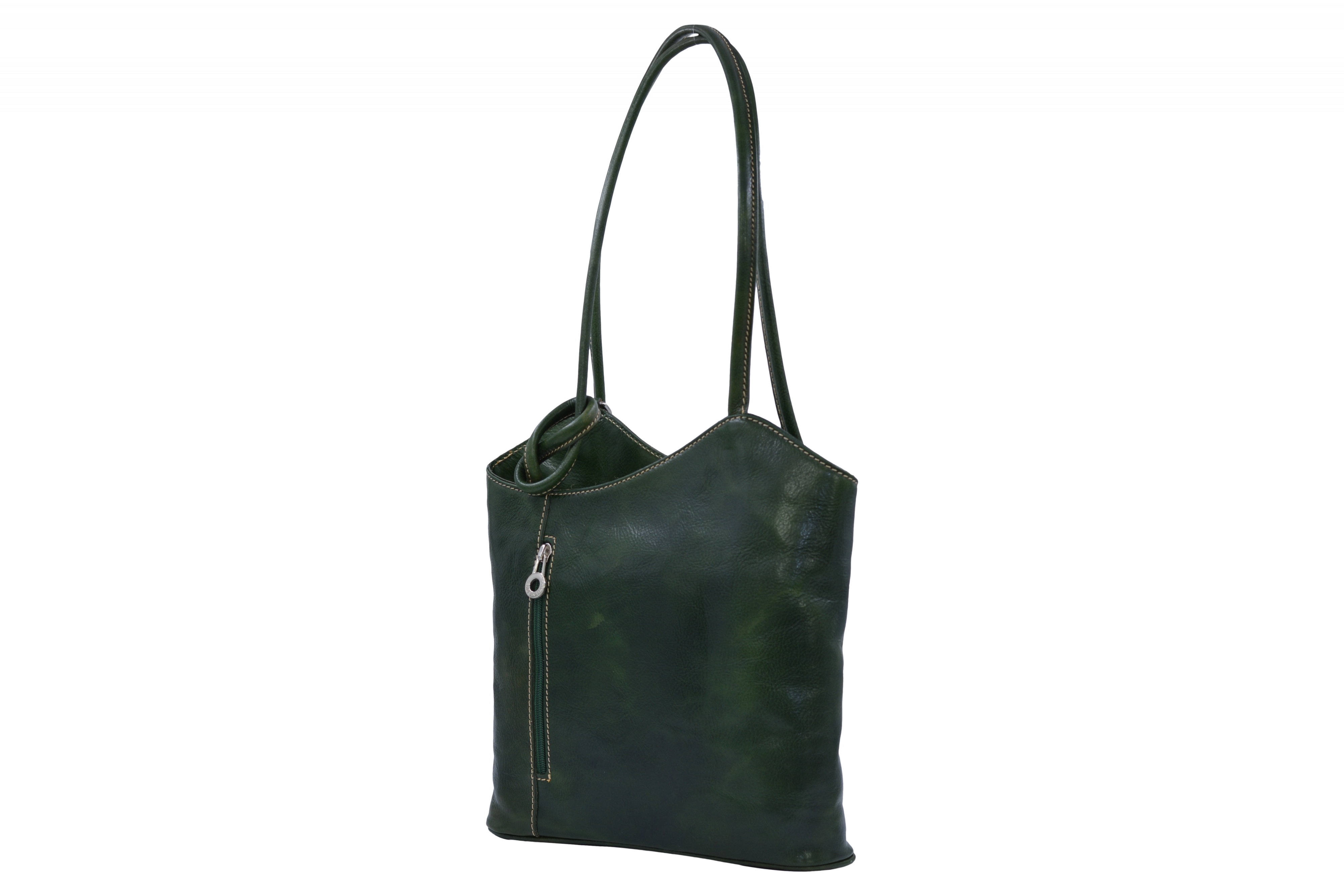 Dámský kožený kabelko-batoh Zelený, 30 x 10 x 28 (XT00-CR6545-04TAM)