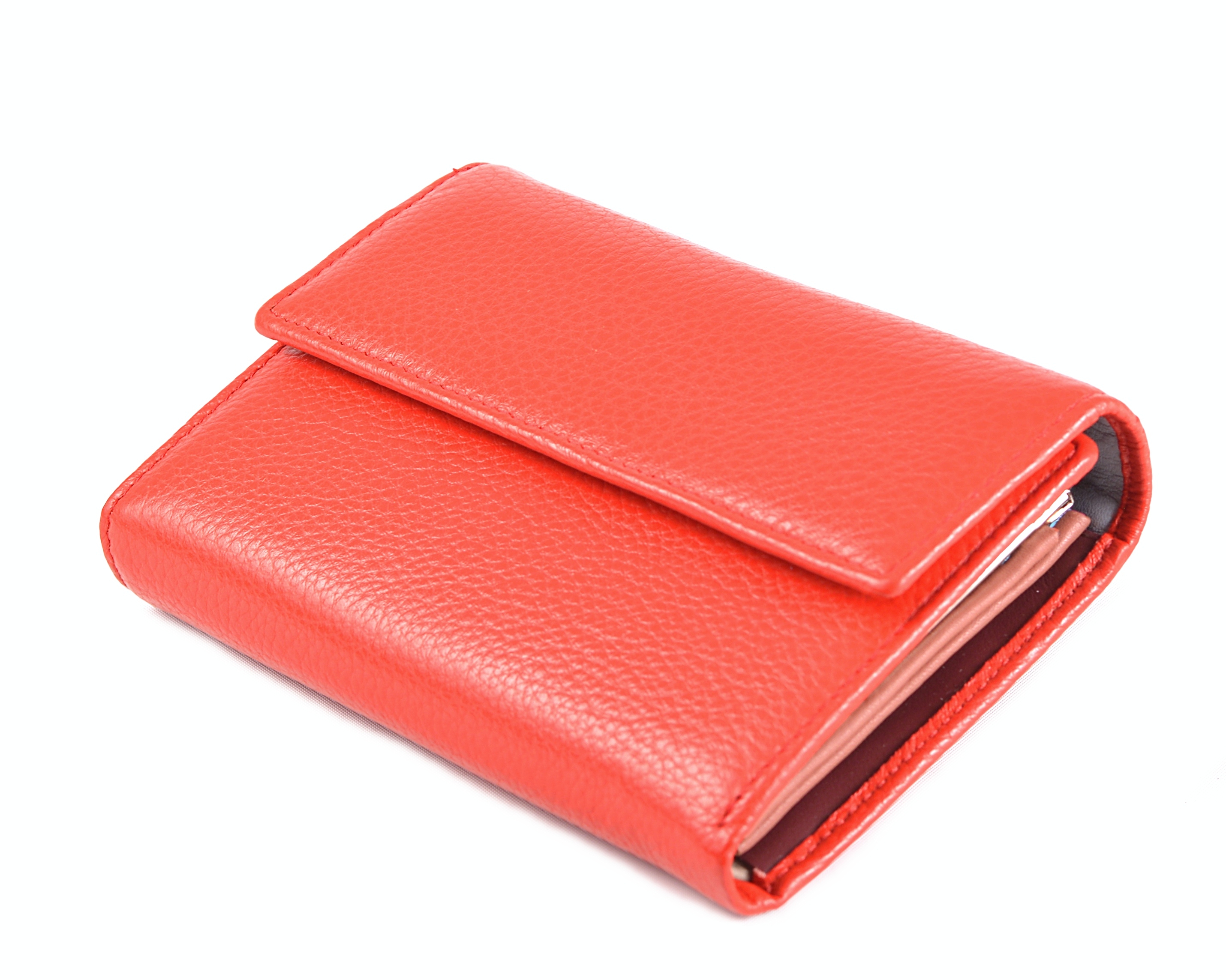 Dámská kožená peněženka s barevným vnitřkem červená, 10 x 27 x 15 (SB00-CO592-00KUZ)