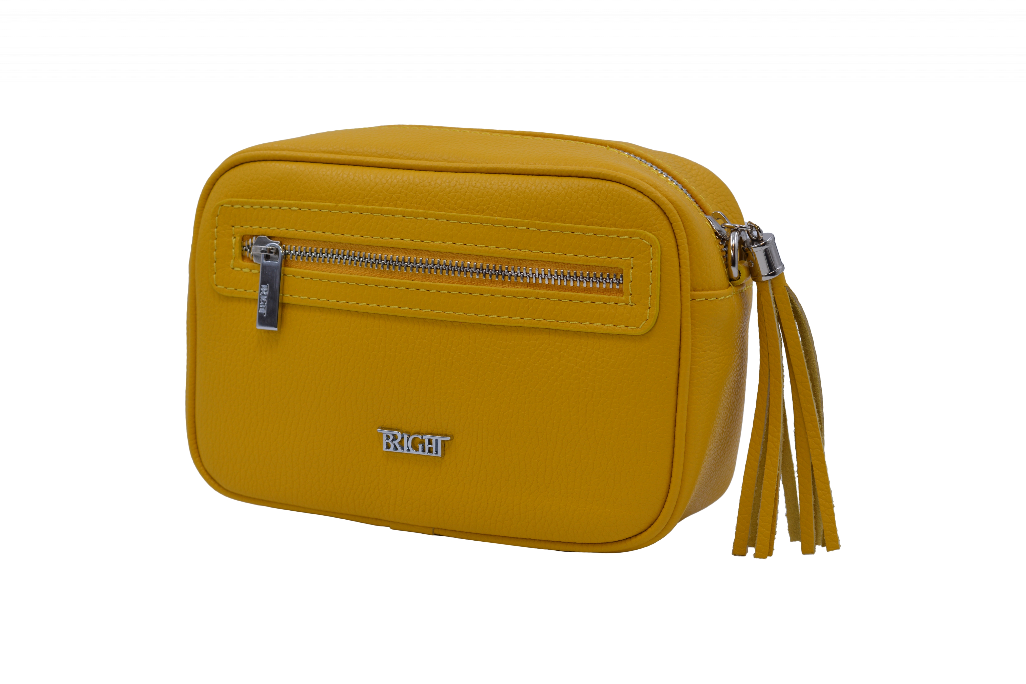 BRIGHT Dámská kožená kabelka Žlutá, 9 x 22 x 15 (BR23-NN4123-06DOL)