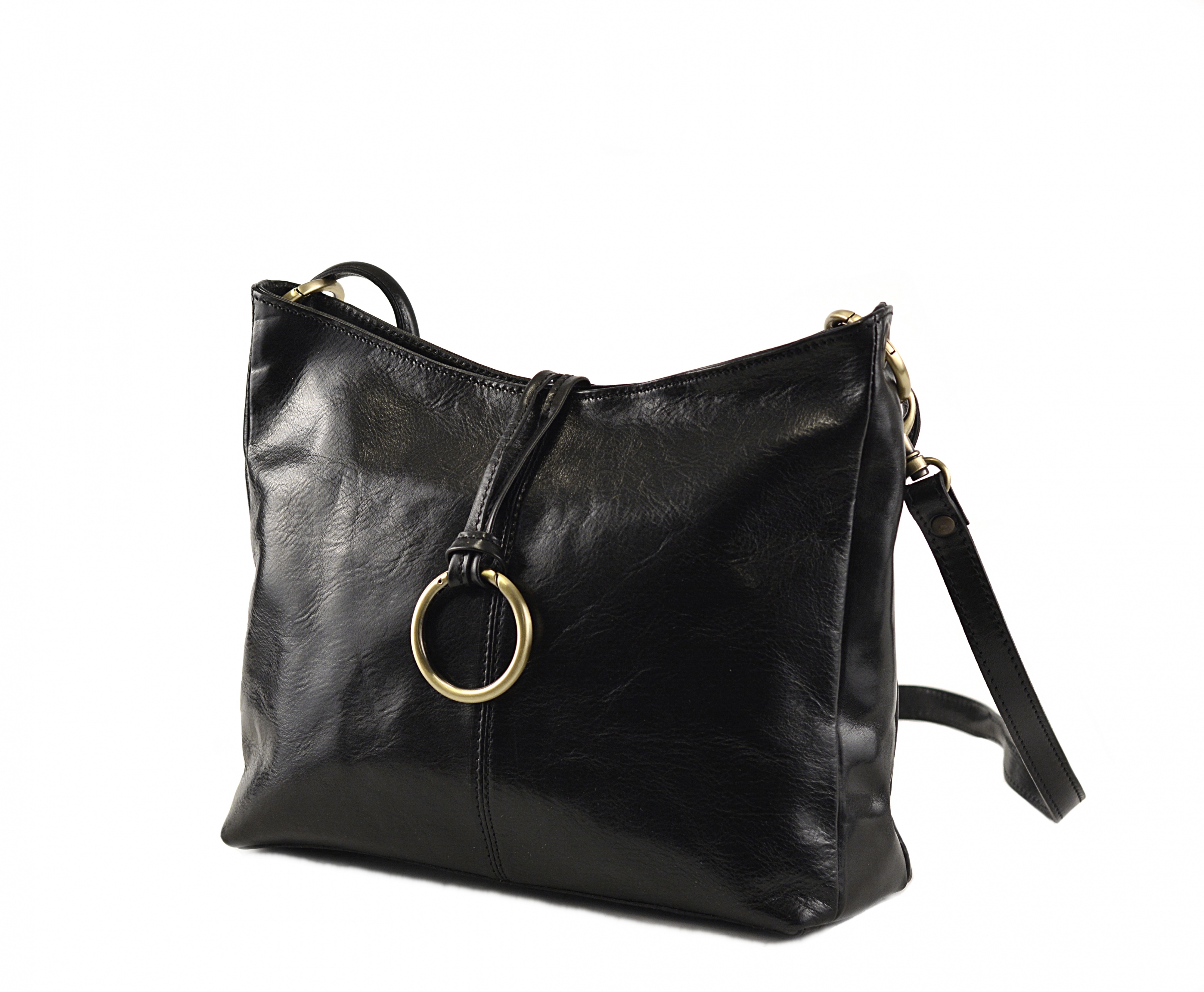 Dámská kožená kabelka Černá, 32 x 11 x 29 (XT00-G5541-09TAM)