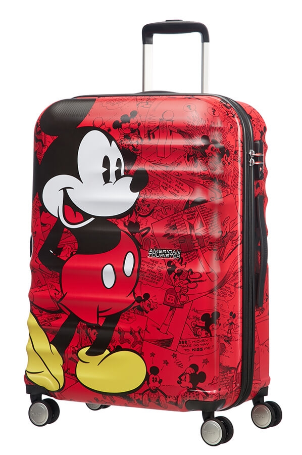Levně AT Dětský kufr Wavebreaker Disney Spinner 67/26 Mickey Comics Red, 47 x 26 x 67 (85670/6976)