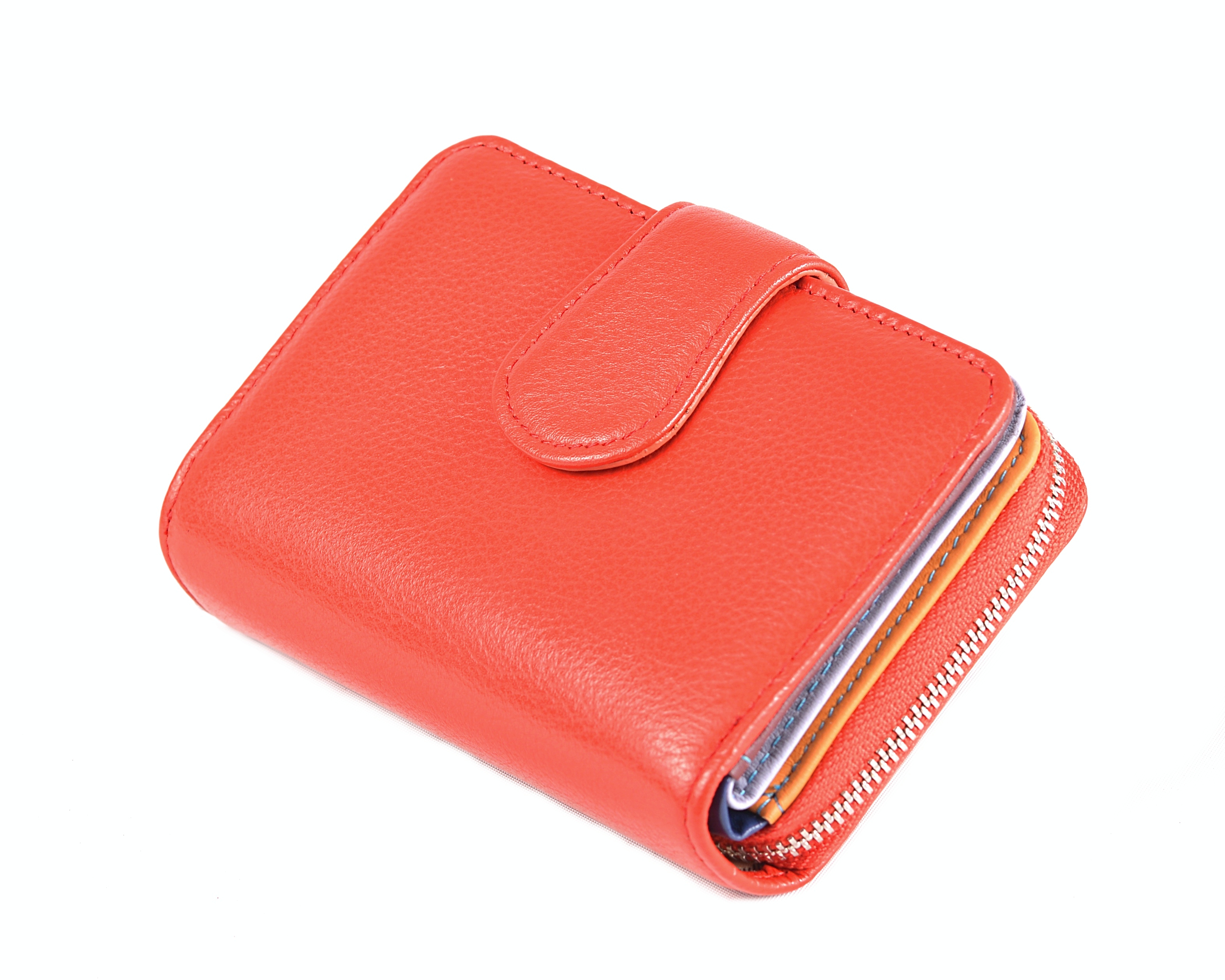 Levně Dámská kožená peněženka na výšku s barevným vnitřkem červená, 9 x 18 x 13 (XSB00-CO599-00KUZ)