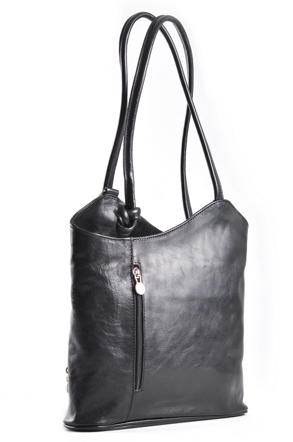 Dámský kožený kabelko-batoh Černý, 30 x 10 x 28 (XT00-CR6545-09TAM)