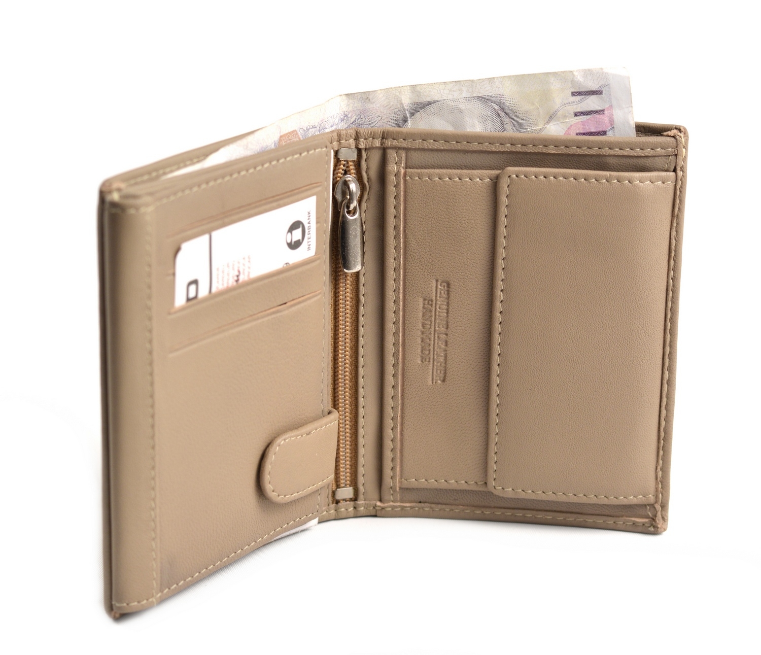 BRIGHT Pánská kožená peněženka na výšku Béžová, 10 x 2 x 12 (KP00-P14785-18KUZ)