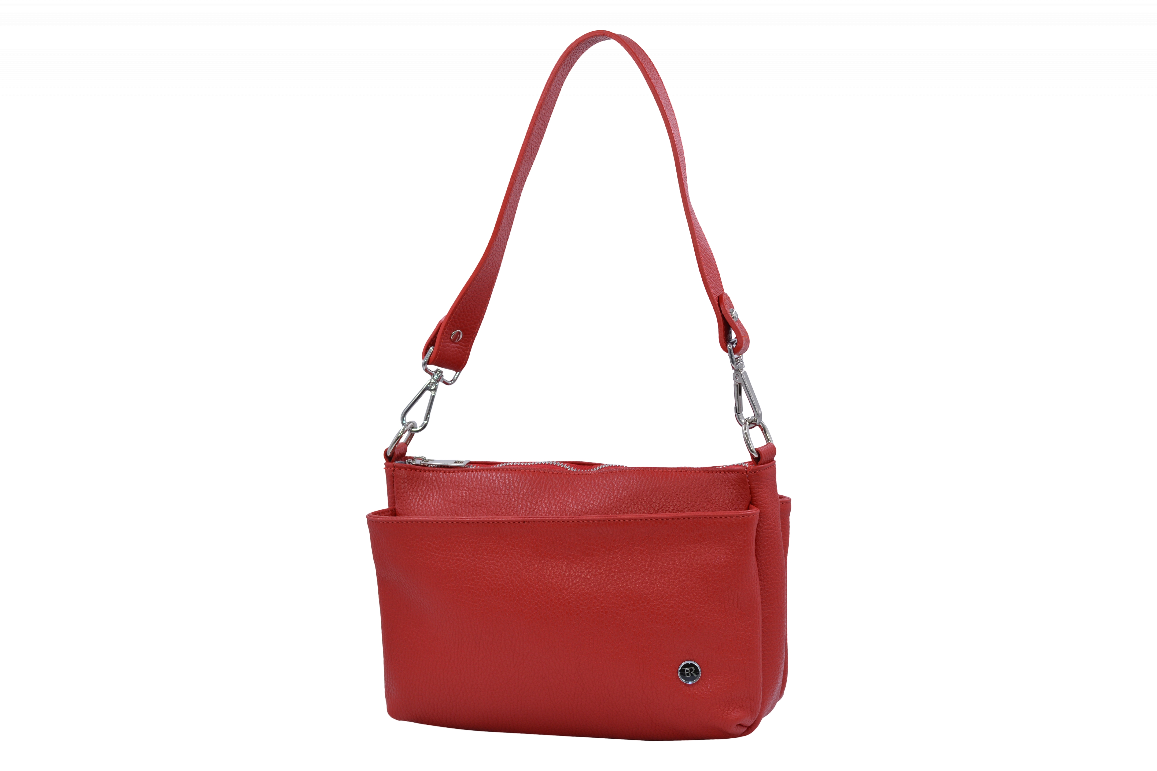 BRIGHT Dámská kožená kabelka Červená, 10 x 25 x 19 (XBR22-AUN4103-00DOL)