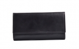 Dámská peněženka kožená na šířku s dokladovou částí vybavená černá