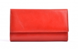 Dámská peněženka kožená na šířku s dokladovou částí vybavená červená
