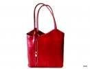 Dámský kožený kabelko-batoh Červený