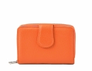 Dámská kožená peněženka na výšku s barevným vnitřkem oranžová