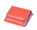 Dámská kožená peněženka s barevným vnitřkem červená