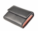 Dámská kožená peněženka s barevným vnitřkem černá