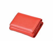 Dámská kožená peněženka na s barevným vnitřkem červená