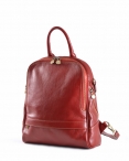 Klasický dámský kabelko-batoh kožený červený