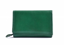 Dámská kožená peněženka na výšku Zelená