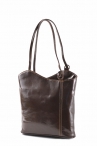 Dámský kabelko-batoh kožený tmavě hnědý