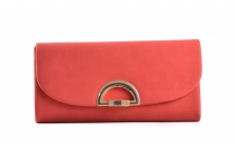Společenská kabelka - psaníčko s klopnou syntetická červená