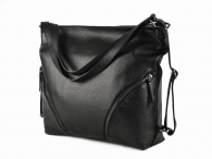 Dámský kožený kabelko-batoh černý