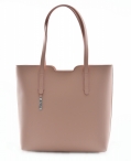 BRIGHT Elegantní kabelka kožená přes rameno A4 růžová
