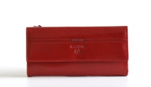Valentini Dámská peněženka na šířku s velkým zipem kožená červená
