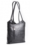 Kabelko-batoh dámský na záda i přes rameno A5 kožený černý